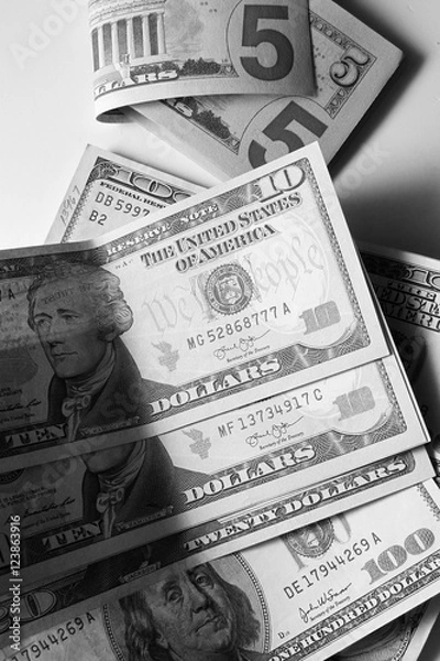 Fototapeta Money / The U.S. dollar is fiat money. It is the currency most used in international transactions and is the world's primary reserve currency