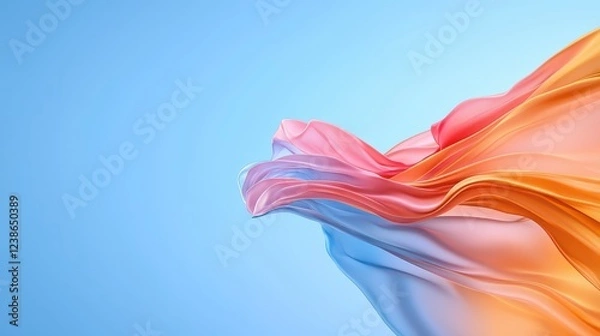 Fototapeta Colorful abstract background with vibrant shades and a blue sky creating a visually striking composition