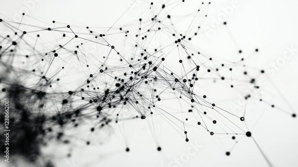 Obraz Abstract Black Network Nodes And Lines