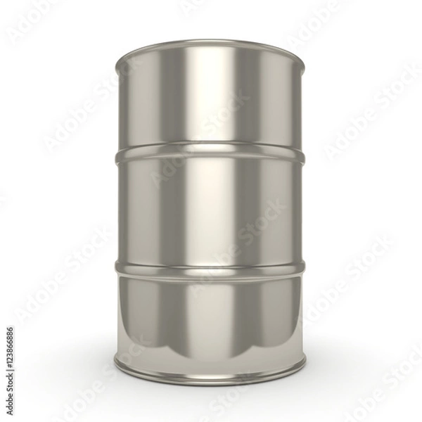 Obraz 3D rendering Shiny chrome barrel