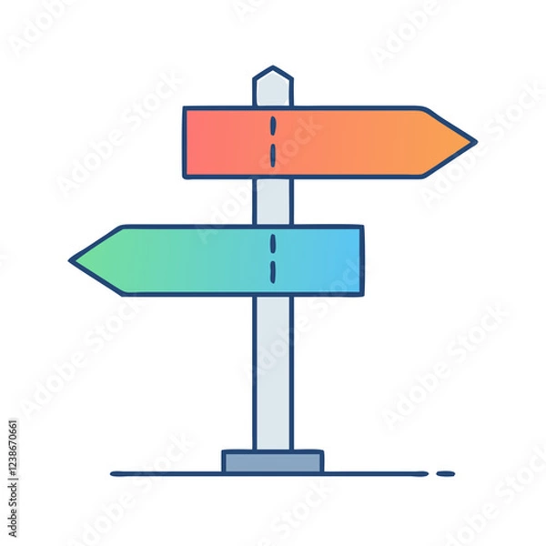Fototapeta directional signage icon, directional signage vector illustration-simple illustration of directional signage, perfect for directional signage logos and icons