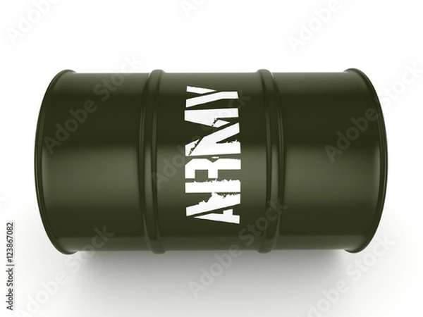 Fototapeta 3D rendering army barrel