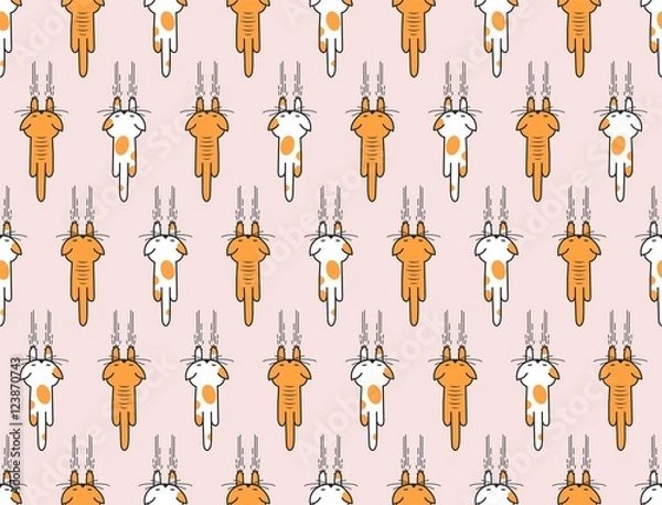 Fototapeta Cat scratch seamless vector pattern