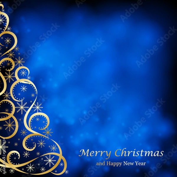 Fototapeta Absrtact Floral Christmas Tree Background,