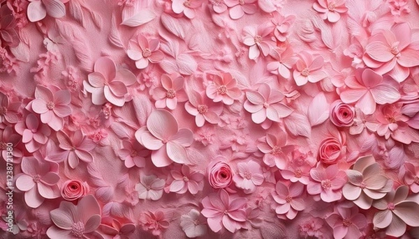 Obraz pink floral wall textured background
