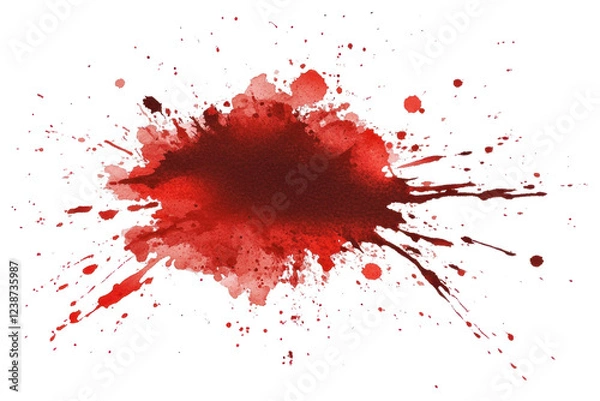 Fototapeta PNG Photo of realistic bloood stain splash red expression.
