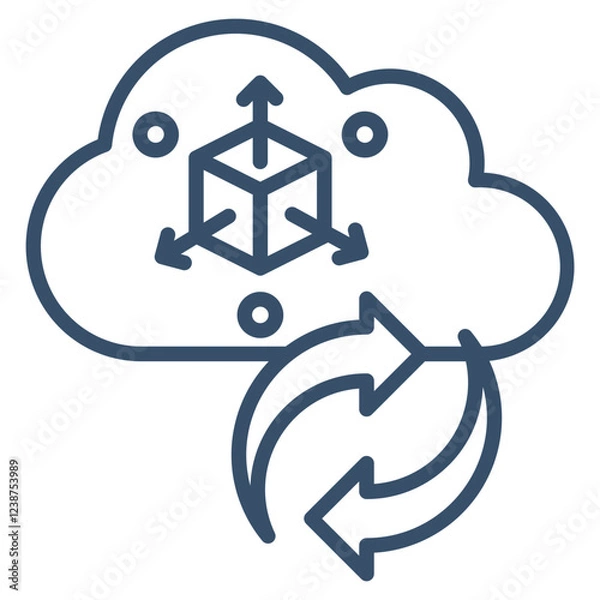 Fototapeta Cloud Storage Icon Element For Design