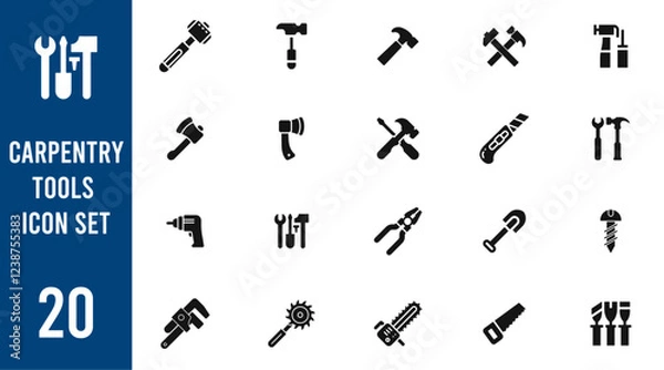 Obraz Carpentry tools icon set.