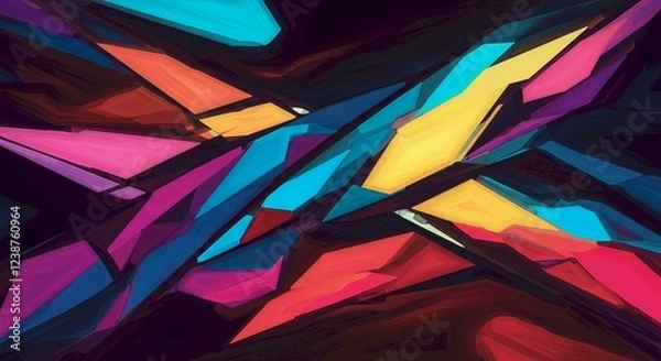 Fototapeta Abstract Colorful Geometric Shapes Background Vivid Painted Design