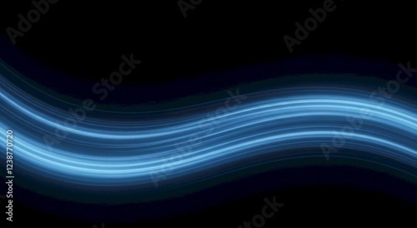 Fototapeta Abstract Blue Light Waves Swirling Energy Background Design