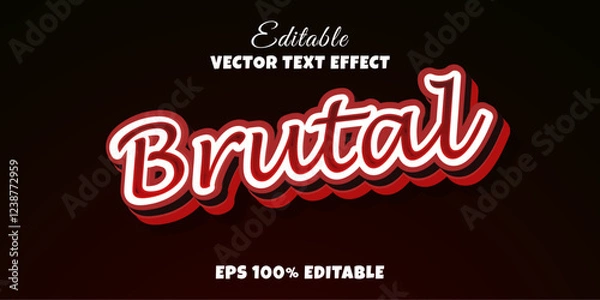 Obraz Brutal horror text effect editable scary and red text style