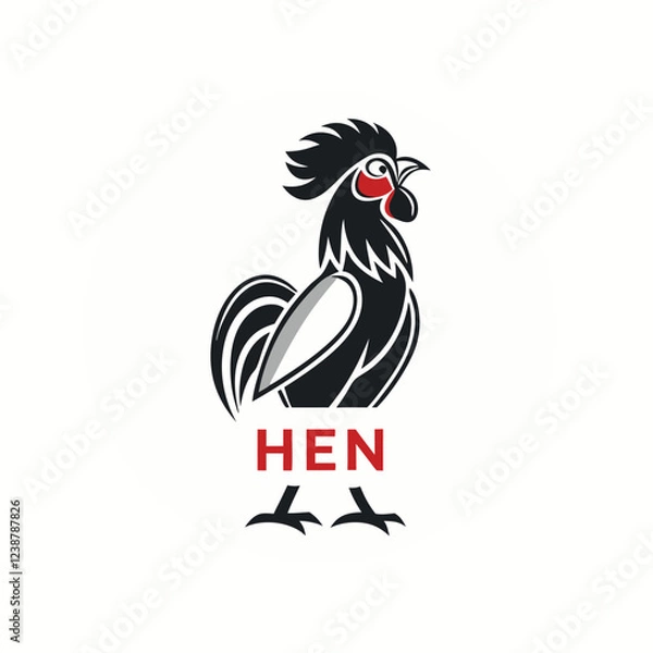 Obraz Black hen vector Illustrator Artwork