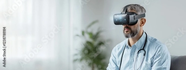 Fototapeta A doctor using augmented reality in surgery.