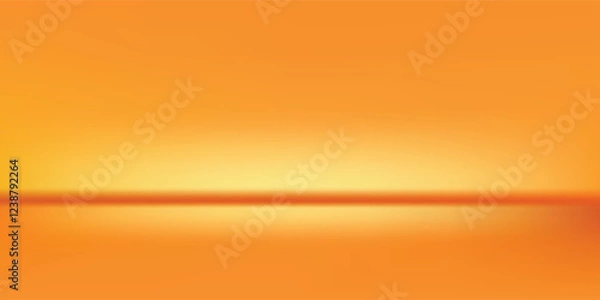 Fototapeta 3d abstract autumn studio room background. Orange, brown dark gradient empty wall backdrop. Back ground horizontal reflection art