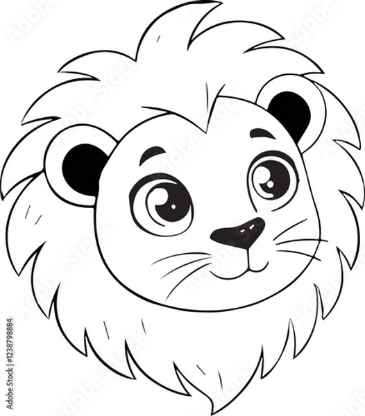 Obraz Cute lion head vector Adobe Illustrator Artwork