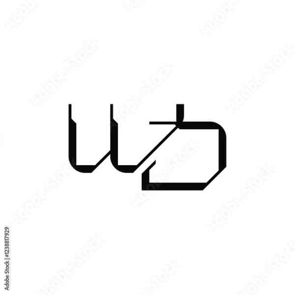 Fototapeta WJ monogram logo design letter text name symbol monochrome logotype alphabet character simple logo