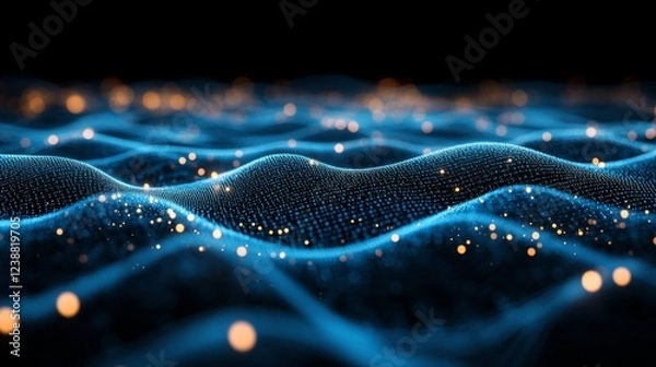 Fototapeta Deep Blue Particle Wave