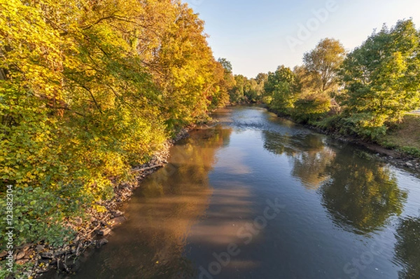 Fototapeta Flusslandschaft im Herbst