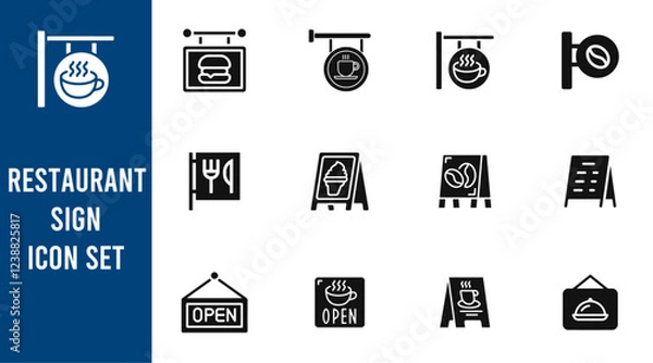 Obraz restaurant sign icon set
