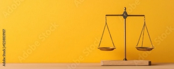 Fototapeta Balanced scales representing the concept of justice fairness and the careful evaluation of decisions and choices in legal business and financial contexts