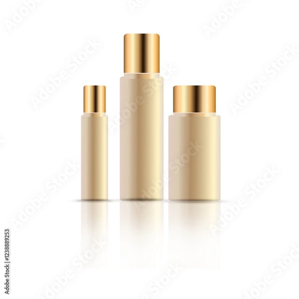 Obraz Bottle for perfume with a sprayer isolated on black background.professional hair spray and mousse standing on a table on a black background.Liquid foundation. serum cosmetic luxury bottle black backgr