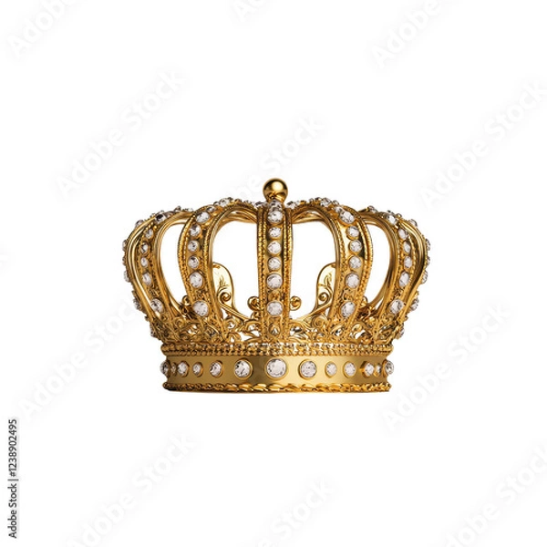 Fototapeta A luxurious golden crown adorned with pearls, symbolizing royalty and power.