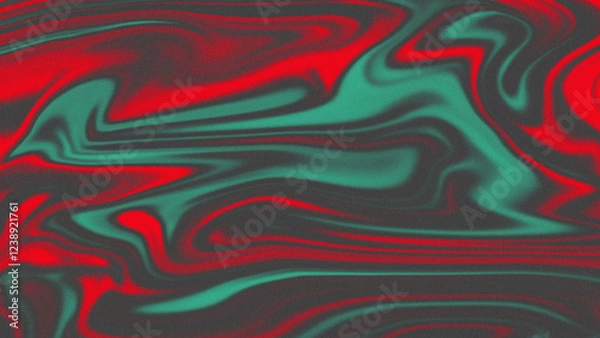 Obraz Abstract noise pattern with marbled lines in red, green, and black.