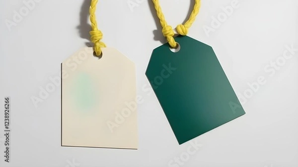 Fototapeta 2 Blank price tag mockup design with white background 