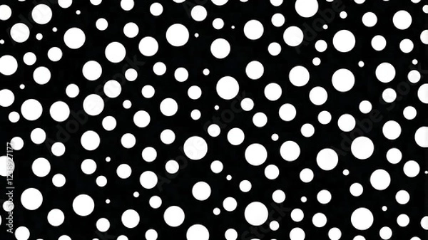 Fototapeta Abstract black and white polka dot pattern for creative backgrounds and modern graphic designs  