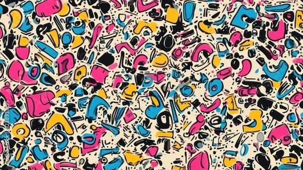 Fototapeta Abstract colorful shapes pattern background. (2)