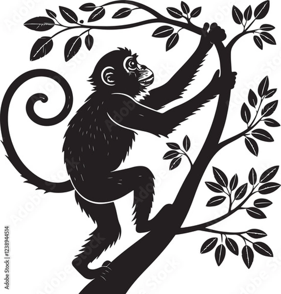 Fototapeta Monkey silhouette image