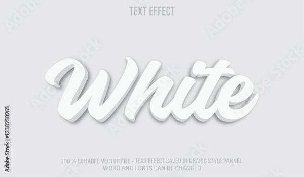 Obraz Soft White 3d editable text effect style