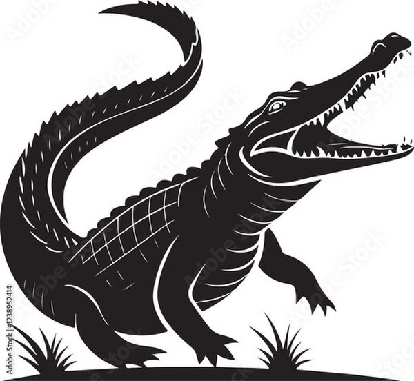 Fototapeta Crecodile silhouette image 