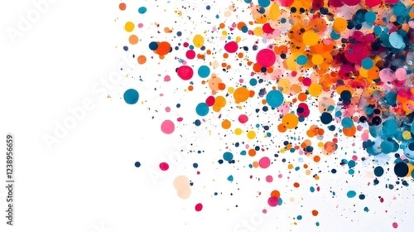 Fototapeta Colorful Confetti Cascading Through Dynamic Abstract Composition