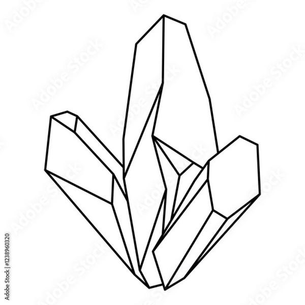 Fototapeta Crystal vector design. Esoteric crystals flat icon. White background. 
