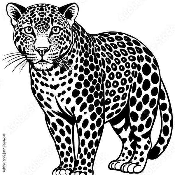 Obraz leopard on a white background