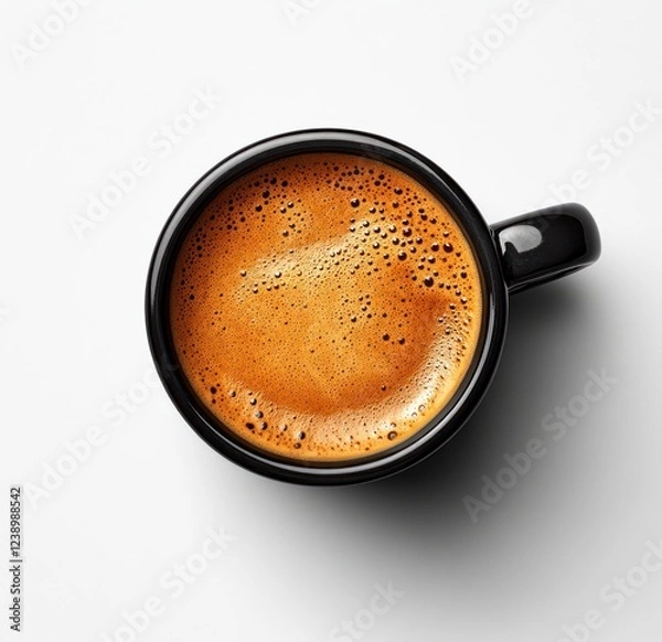 Fototapeta Espresso Mug with Steaming Coffee in Minimalist Style
