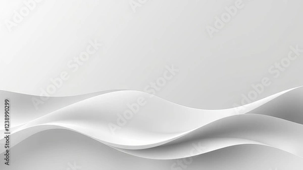 Fototapeta Elegant White Abstract Wave Design � Subtle Curves Background