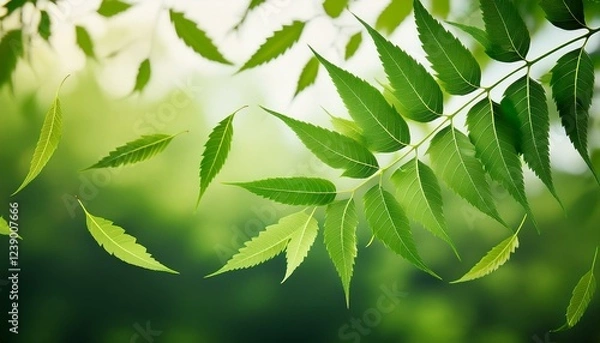 Obraz neem leaves are fluttering in the air
