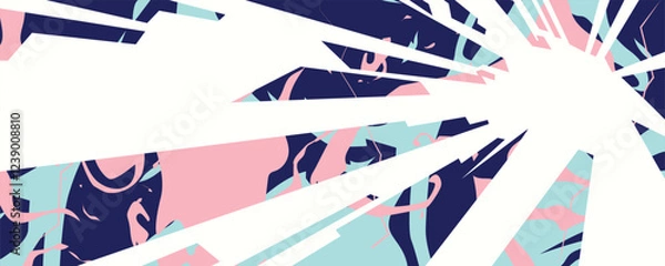 Fototapeta Abstract Comic Style Digital Art Background in Vibrant Colors and Fluid Forms, Multi Colors Geometric Cartoon Shapes, Trendy Modern Design, Applicable For Placards, Banners, Cover Illustration