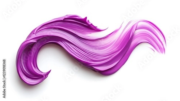 Fototapeta Vibrant magenta paint fluid flowing on a white background, creates a visual effect, generative AI