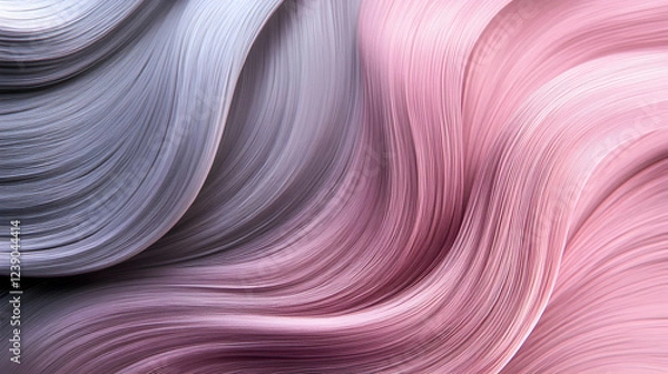 Obraz Flat layered waves in dusty rose and pewter, minimalist and soothing