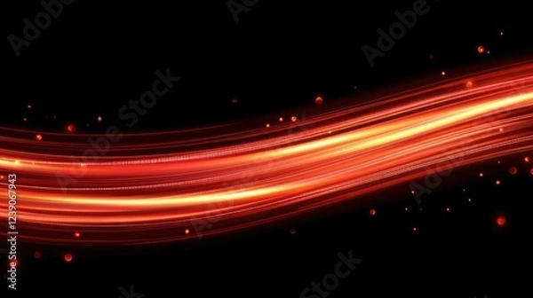 Fototapeta Abstract red light streaks on black background. (1)