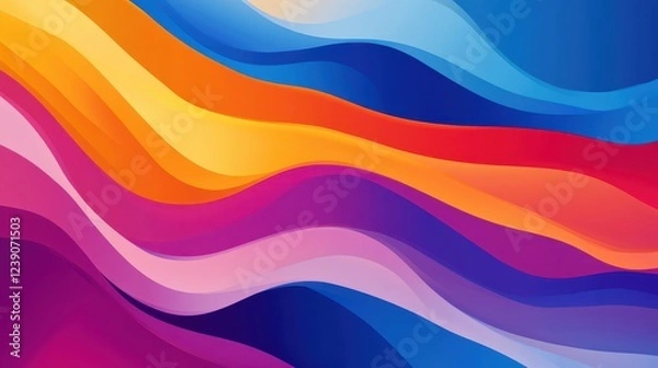 Fototapeta Abstract Colorful Waves Flowing Design