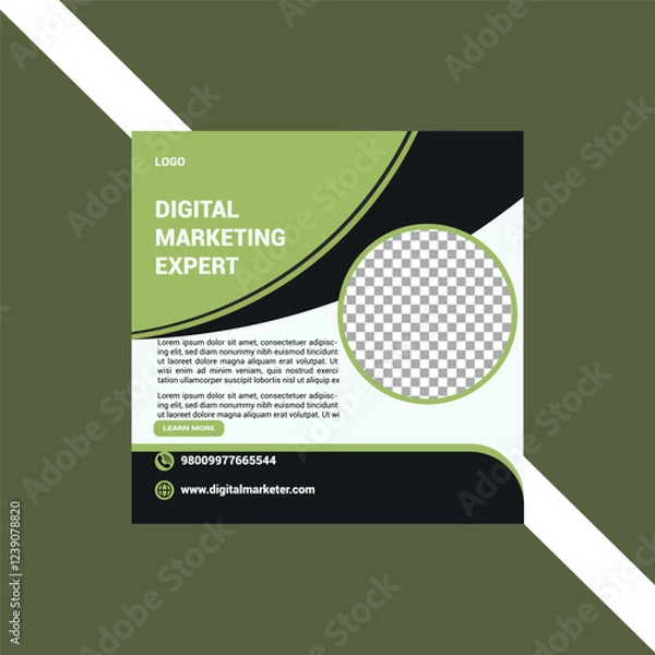 Fototapeta Editable Digital Marketing Post Template