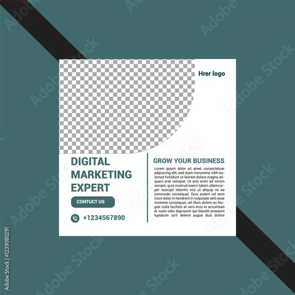 Fototapeta Editable Digital Marketing Post Template