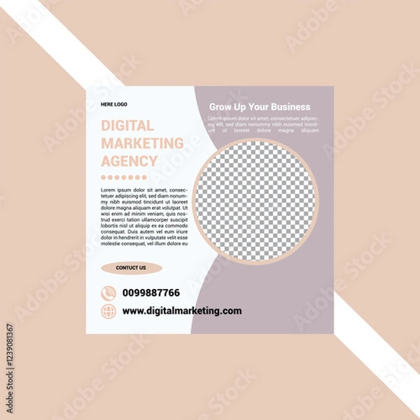 Fototapeta Editable Digital Marketing Post Template