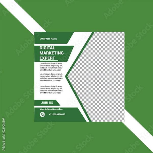 Fototapeta Editable Digital Marketing Post Template