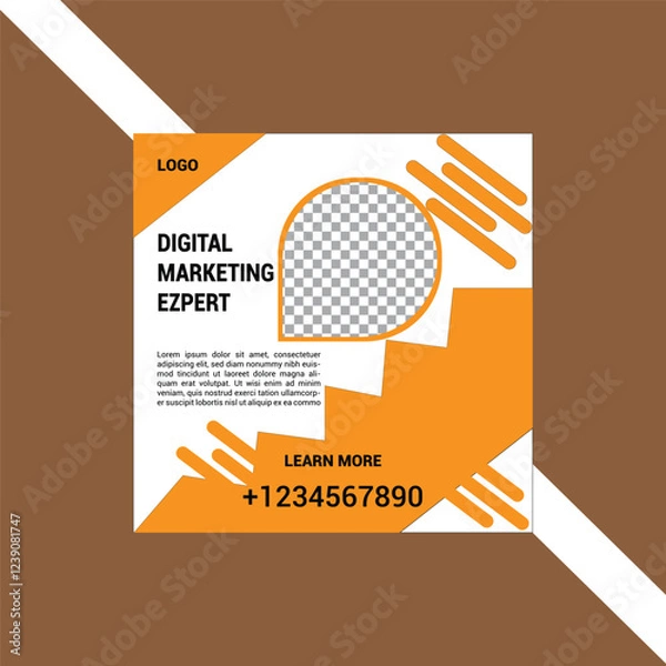 Fototapeta Editable Digital Marketing Post Template