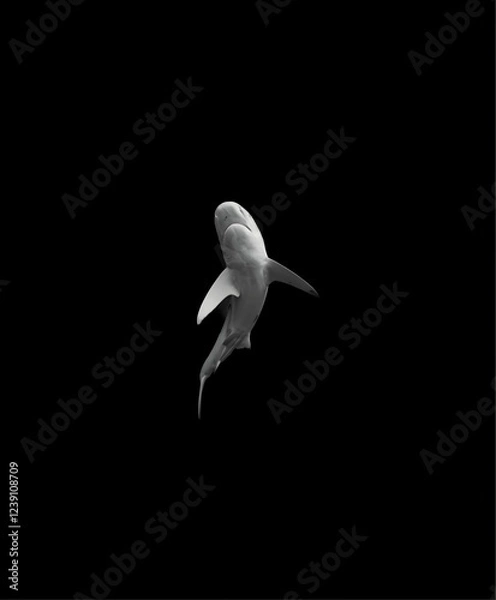 Fototapeta A Shark Silhouette in the Deep Ocean